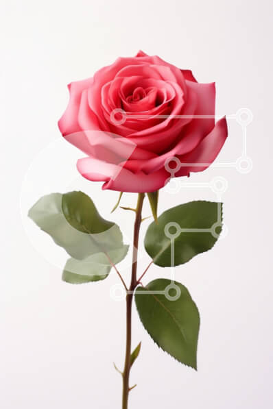 Intra Συλλεκτικό Ξύλινο Παζλ Plywood  4mm - Μονό ροζ τριαντάφυλλο σε άσπρο φόντο Σε Ξύλινο Κουτί - Διαστάσεις Puzzle: 10x10 cm – 25 κομμάτια