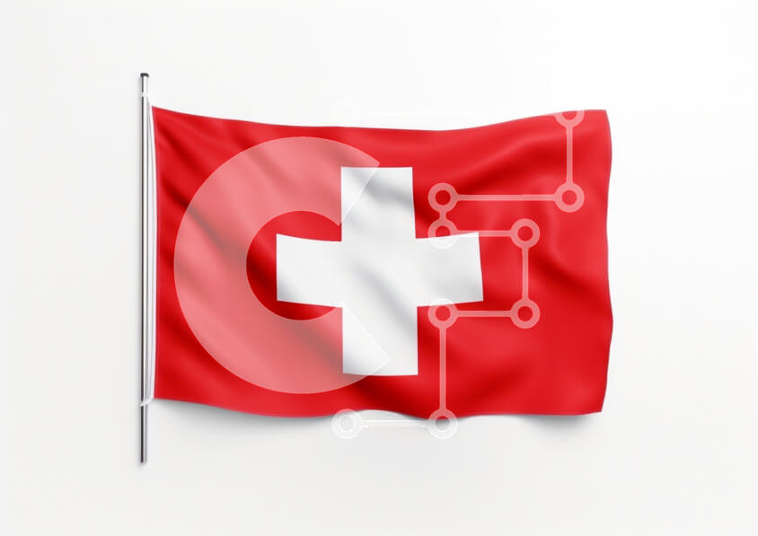 Intra Συλλεκτικό Ξύλινο Παζλ Plywood  4mm - Σημαία της Ελβετίας κυματίζει Σε Ξύλινο Κουτί - Διαστάσεις Puzzle: 10x10 cm – 25 κομμάτια