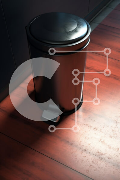 Intra Συλλεκτικό Ξύλινο Παζλ Plywood  4mm - Μοντέρνος μαύρος κάδος πεντάλ στη σύγχρονη κουζίνα Σε Ξύλινο Κουτί - Διαστάσεις Puzzle: 10x10 cm – 25 κομμάτια