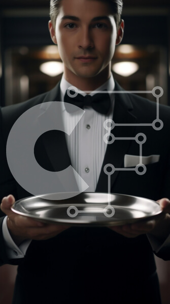 Intra Συλλεκτικό Ξύλινο Παζλ Plywood  4mm - Επίσημος διακομιστής που παρουσιάζει ένα ασημένιο πιάτο Σε Ξύλινο Κουτί - Διαστάσεις Puzzle: 10x10 cm – 25 κομμάτια