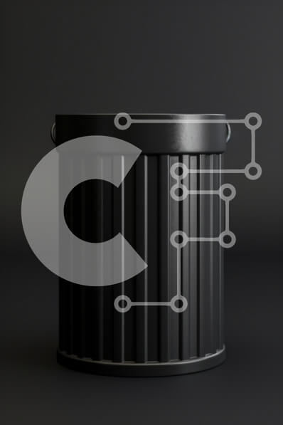 Intra Συλλεκτικό Ξύλινο Παζλ Plywood  4mm - Μοντέρνος μαύρος κάδος απορριμμάτων Σε Ξύλινο Κουτί - Διαστάσεις: 10x10 cm – 25 κομμάτια