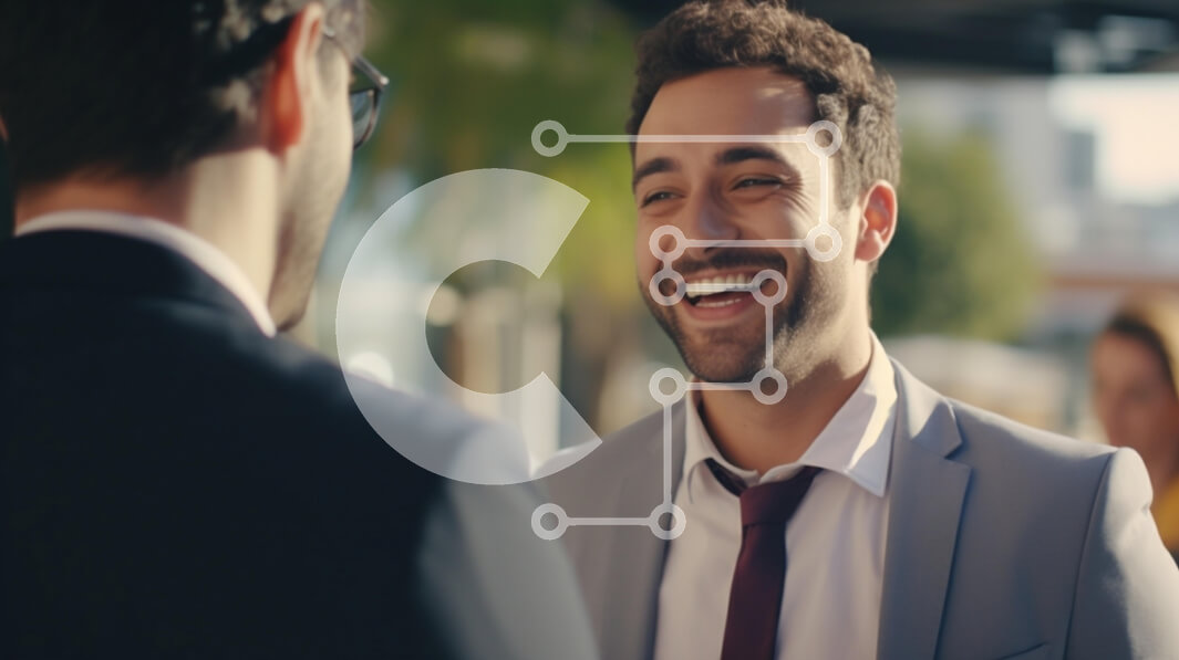 Intra Συλλεκτικό Ξύλινο Παζλ Plywood  4mm - Ευτυχισμένη υπαίθρια συνομιλία μεταξύ δύο ανδρών Σε Ξύλινο Κουτί - Διαστάσεις Puzzle: 10x10 cm – 25 κομμάτια