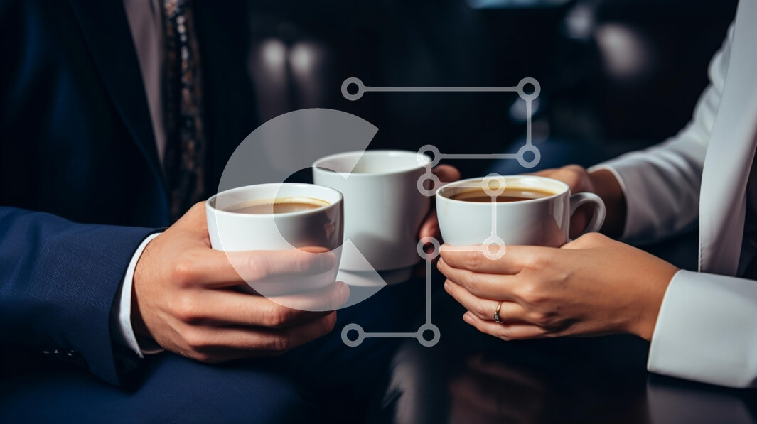 Intra Συλλεκτικό Ξύλινο Παζλ Plywood  4mm - Επαγγελματική συνάντηση πέρα ​​από τον καφέ Σε Ξύλινο Κουτί - Διαστάσεις Puzzle: 10x10 cm – 25 κομμάτια