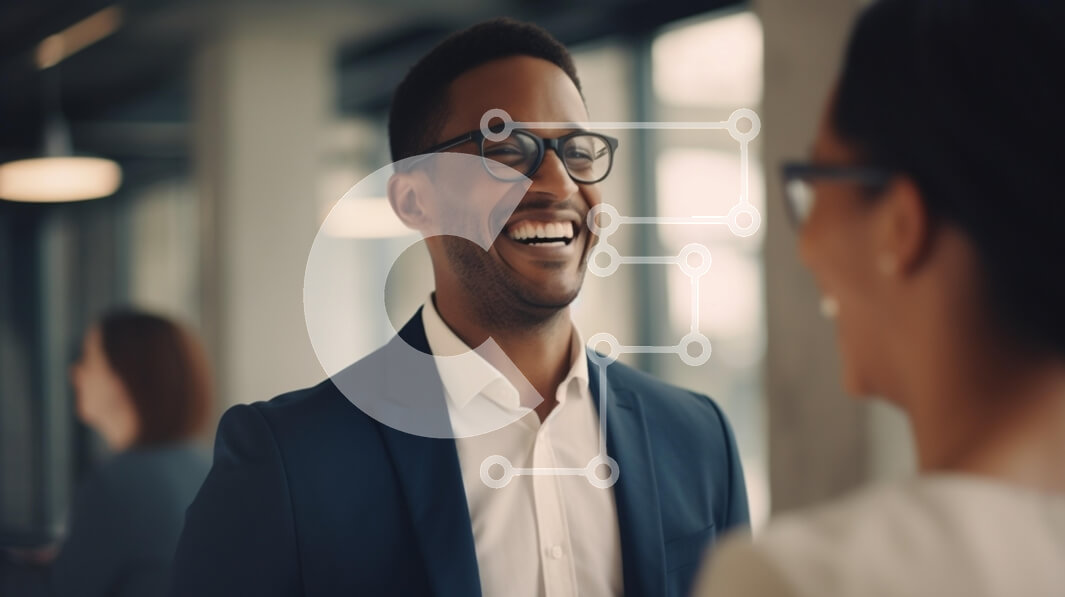 Intra Συλλεκτικό Ξύλινο Παζλ Plywood  4mm - Επαγγελματίες που γελούν σε περιβάλλον γραφείου Σε Ξύλινο Κουτί - Διαστάσεις Puzzle: 10x10 cm – 25 κομμάτια