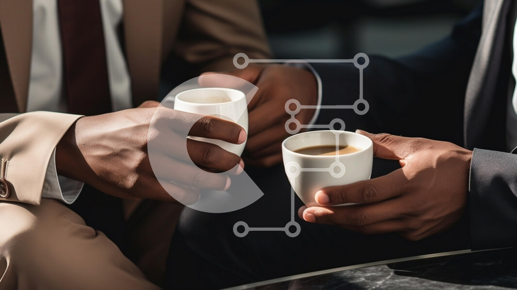 Intra Συλλεκτικό Ξύλινο Παζλ Plywood  4mm - Επαγγελματική συνάντηση με τον καφέ Σε Ξύλινο Κουτί - Διαστάσεις Puzzle: 10x10 cm – 25 κομμάτια