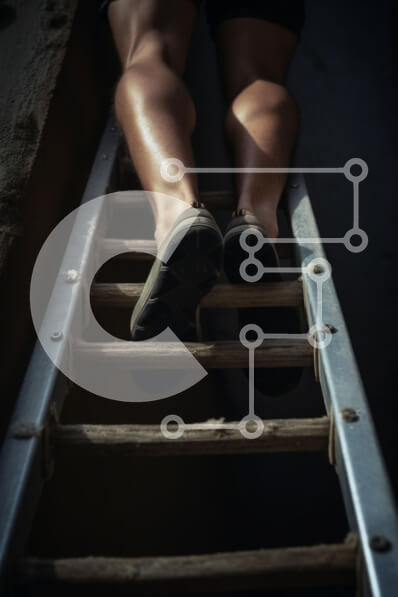 Intra Συλλεκτικό Ξύλινο Παζλ Plywood  4mm - Ανεβαίνοντας μια σκάλα Σε Ξύλινο Κουτί - Διαστάσεις Puzzle: 10x10 cm – 25 κομμάτια