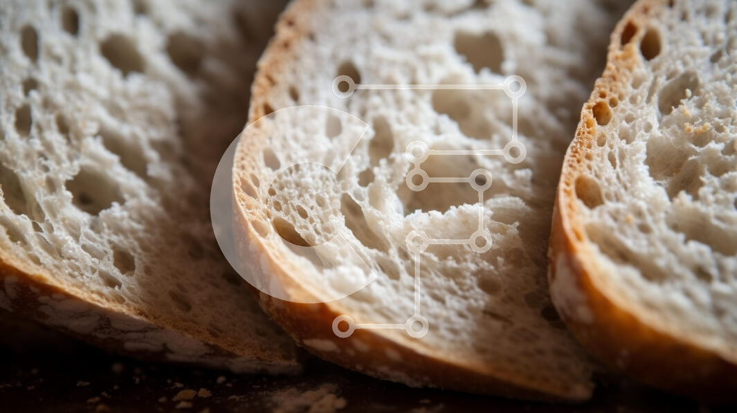 Σετ των 2 Intra Συλλεκτικό Ξύλινο Παζλ Plywood  4mm - Κοντινό πλάνο του φρεσκοκομμένου ψωμιού Σε Ξύλινο Κουτί - Διαστάσεις: 10x10 cm – 25 κομμάτια