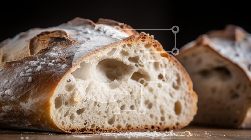 Σετ των 2 Intra Συλλεκτικό Ξύλινο Παζλ Plywood  4mm - Κοντινό πλάνο του φρεσκοψημένου βιοτεχνικού ψωμιού Σε Ξύλινο Κουτί - Διαστάσεις: 10x10 cm – 25 κομμάτια