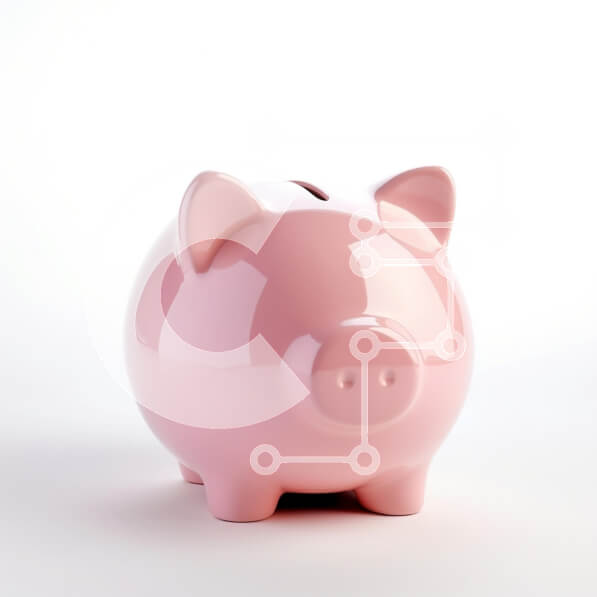 Intra Συλλεκτικό Ξύλινο Παζλ Plywood  4mm - Γυαλιστερό ροζ κουμπαράς σε λευκό φόντο Σε Ξύλινο Κουτί - Διαστάσεις: 10x10 cm – 25 κομμάτια