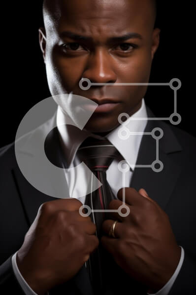 Intra Συλλεκτικό Ξύλινο Παζλ Plywood  4mm - Βέβαιος επιχειρηματίας που ρυθμίζει τη γραβάτα Σε Ξύλινο Κουτί - Διαστάσεις Puzzle: 10x10 cm – 25 κομμάτια