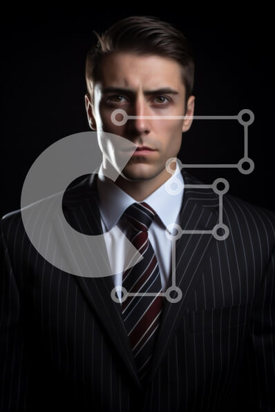 Intra Συλλεκτικό Ξύλινο Παζλ Plywood  4mm - Νέος επιχειρηματίας με αυτοπεποίθηση με ριγέ κοστούμι Σε Ξύλινο Κουτί - Διαστάσεις Puzzle: 10x10 cm – 25 κομμάτια