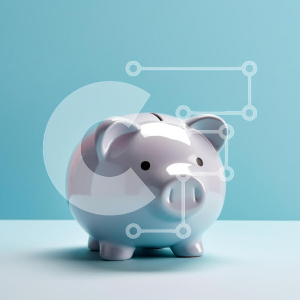 Intra Συλλεκτικό Ξύλινο Παζλ Plywood  4mm - Γυαλιστερός κουμπαράς σε μπλε φόντο Σε Ξύλινο Κουτί - Διαστάσεις: 10x10 cm – 25 κομμάτια