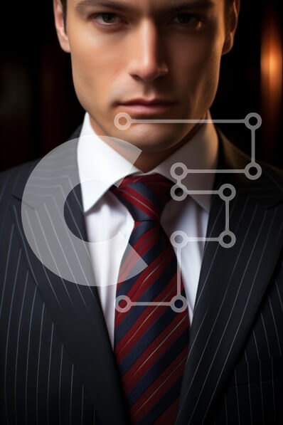 Intra Συλλεκτικό Ξύλινο Παζλ Plywood  4mm - Κοντινό πλάνο ενός άνδρα με ριγέ κοστούμι Σε Ξύλινο Κουτί - Διαστάσεις Puzzle: 10x10 cm – 25 κομμάτια