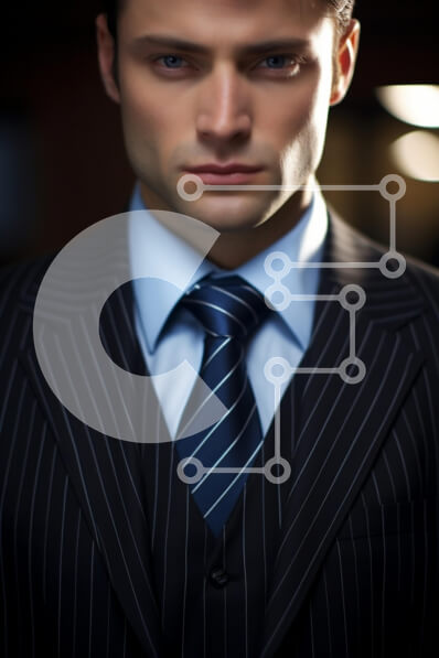 Intra Συλλεκτικό Ξύλινο Παζλ Plywood  4mm - Βέβαιος επιχειρηματίας με ριγέ κοστούμι Σε Ξύλινο Κουτί - Διαστάσεις Puzzle: 10x10 cm – 25 κομμάτια