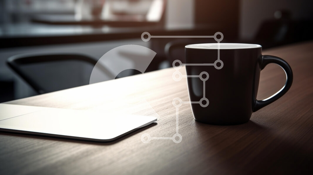 Intra Συλλεκτικό Ξύλινο Παζλ Plywood  4mm - Άνετος χώρος εργασίας με κούπα καφέ και φορητό υπολογιστή Σε Ξύλινο Κουτί - Διαστάσεις Puzzle: 10x10 cm – 25 κομμάτια