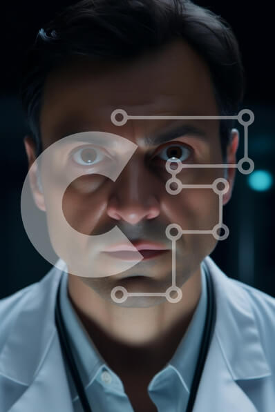 Intra Συλλεκτικό Ξύλινο Παζλ Plywood  4mm - Έντονο πορτρέτο γιατρού Σε Ξύλινο Κουτί - Διαστάσεις Puzzle: 10x10 cm – 25 κομμάτια