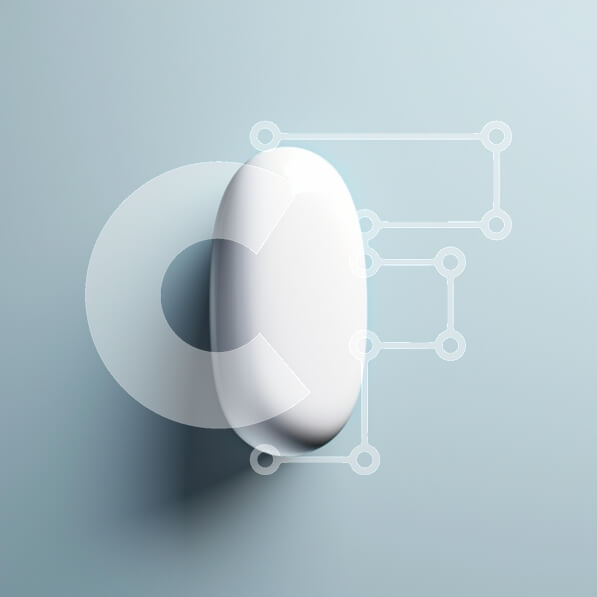 Intra Συλλεκτικό Ξύλινο Παζλ Plywood  4mm - Μινιμαλιστικό λευκό αντικείμενο σε μπλε φόντο Σε Ξύλινο Κουτί - Διαστάσεις: 10x10 cm – 25 κομμάτια