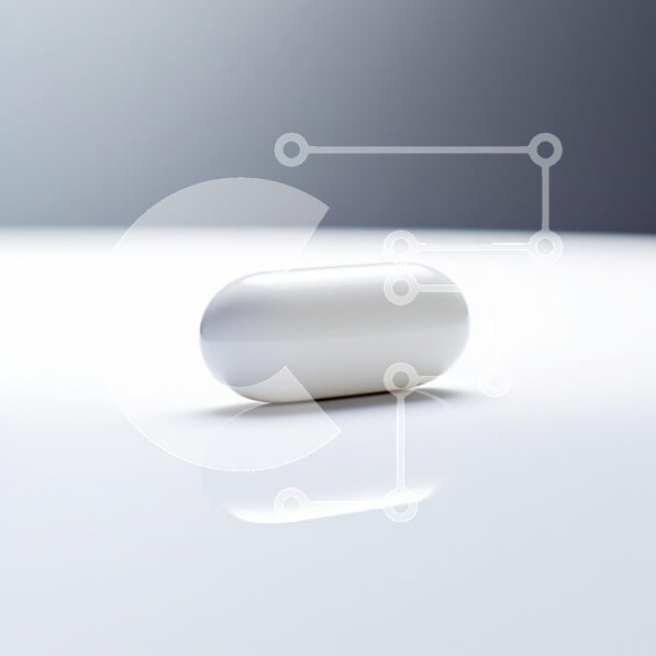 Intra Συλλεκτικό Ξύλινο Παζλ Plywood  4mm - Μινιμαλιστική λευκή κάψουλα σε ανακλαστική επιφάνεια Σε Ξύλινο Κουτί - Διαστάσεις: 10x10 cm – 25 κομμάτια