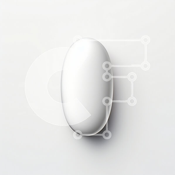 Intra Συλλεκτικό Ξύλινο Παζλ Plywood  4mm - Γυαλιστερό λευκό οβάλ αντικείμενο σε γκρίζα επιφάνεια Σε Ξύλινο Κουτί - Διαστάσεις: 10x10 cm – 25 κομμάτια