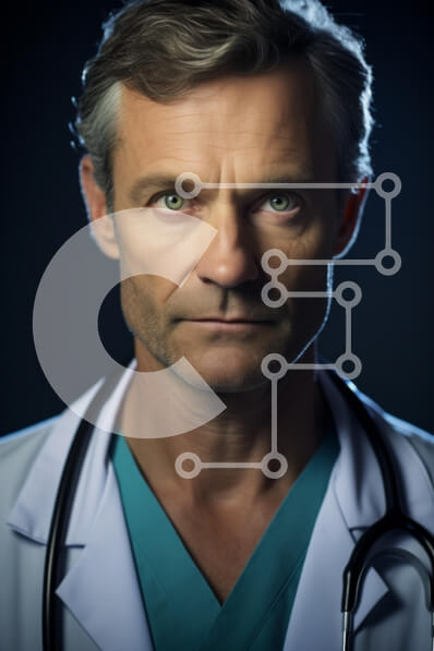 Intra Συλλεκτικό Ξύλινο Παζλ Plywood  4mm - Άνδρας γιατρός με στηθοσκόπιο Σε Ξύλινο Κουτί - Διαστάσεις Puzzle: 10x10 cm – 25 κομμάτια