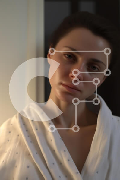 Intra Συλλεκτικό Ξύλινο Παζλ Plywood  4mm - Πορτρέτο μιας νεαρής γυναίκας με μια λευκή ρόμπα Σε Ξύλινο Κουτί - Διαστάσεις Puzzle: 10x10 cm – 25 κομμάτια