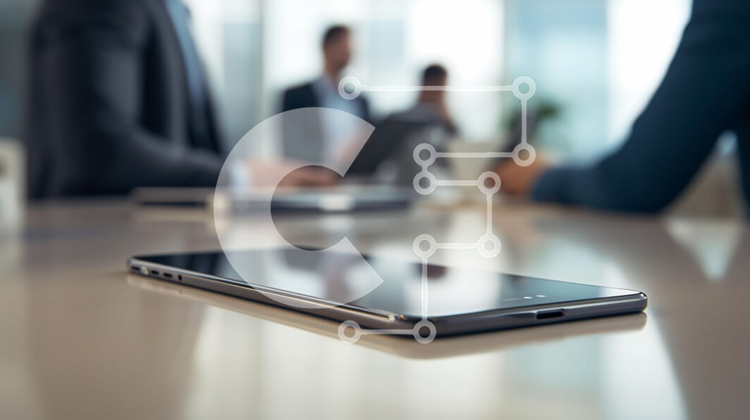 Intra Συλλεκτικό Ξύλινο Παζλ Plywood  4mm - Smartphone στο τραπέζι συνεδριάσεων στο σύγχρονο γραφείο Σε Ξύλινο Κουτί - Διαστάσεις Puzzle: 10x10 cm – 25 κομμάτια