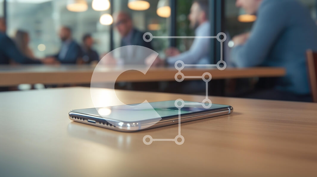 Intra Συλλεκτικό Ξύλινο Παζλ Plywood  4mm - Smartphone σε ένα τραπέζι σε ένα σύγχρονο γραφείο Σε Ξύλινο Κουτί - Διαστάσεις Puzzle: 10x10 cm – 25 κομμάτια