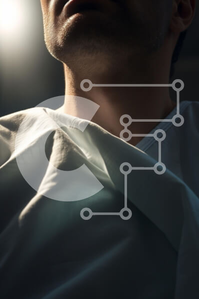 Intra Συλλεκτικό Ξύλινο Παζλ Plywood  4mm - Κοντινό πλάνο ενός άνδρα με ιατρική τουαλέτα κάτω από απαλό φωτισμό Σε Ξύλινο Κουτί - Διαστάσεις Puzzle: 10x10 cm – 25 κομμάτια