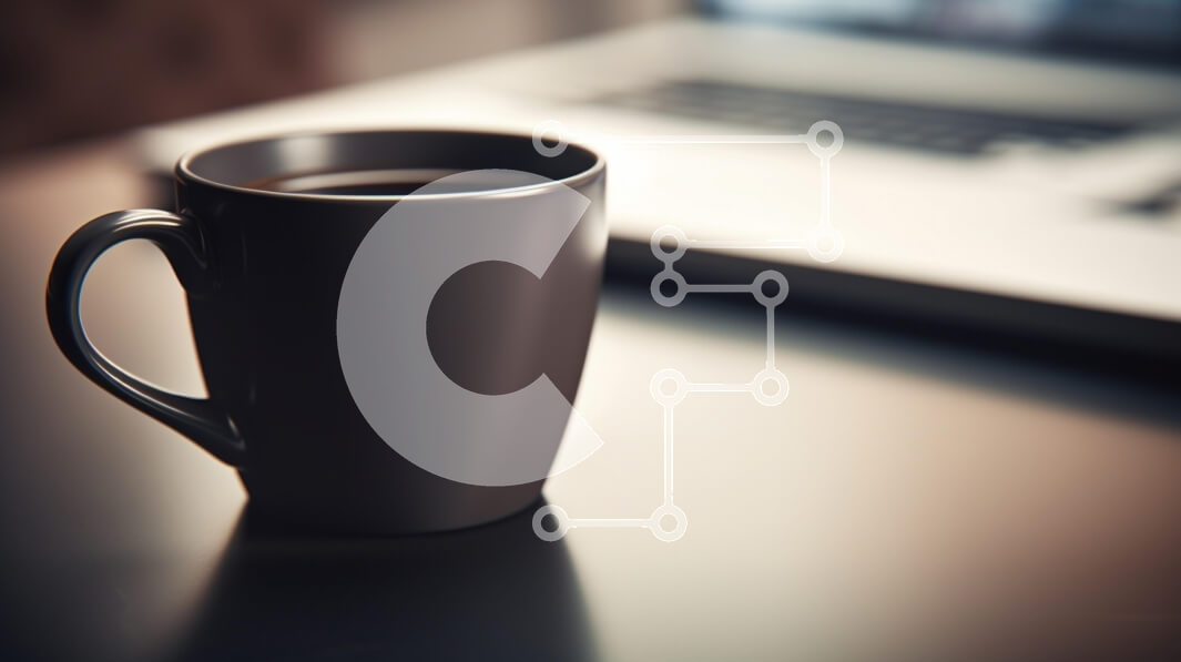 Intra Συλλεκτικό Ξύλινο Παζλ Plywood  4mm - Φλιτζάνι καφέ δίπλα στο φορητό υπολογιστή Σε Ξύλινο Κουτί - Διαστάσεις: 10x10 cm – 25 κομμάτια