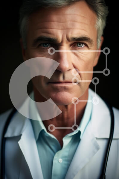 Intra Συλλεκτικό Ξύλινο Παζλ Plywood  4mm - Ώριμος άνδρας γιατρός με παλτό εργαστηρίου Σε Ξύλινο Κουτί - Διαστάσεις Puzzle: 10x10 cm – 25 κομμάτια