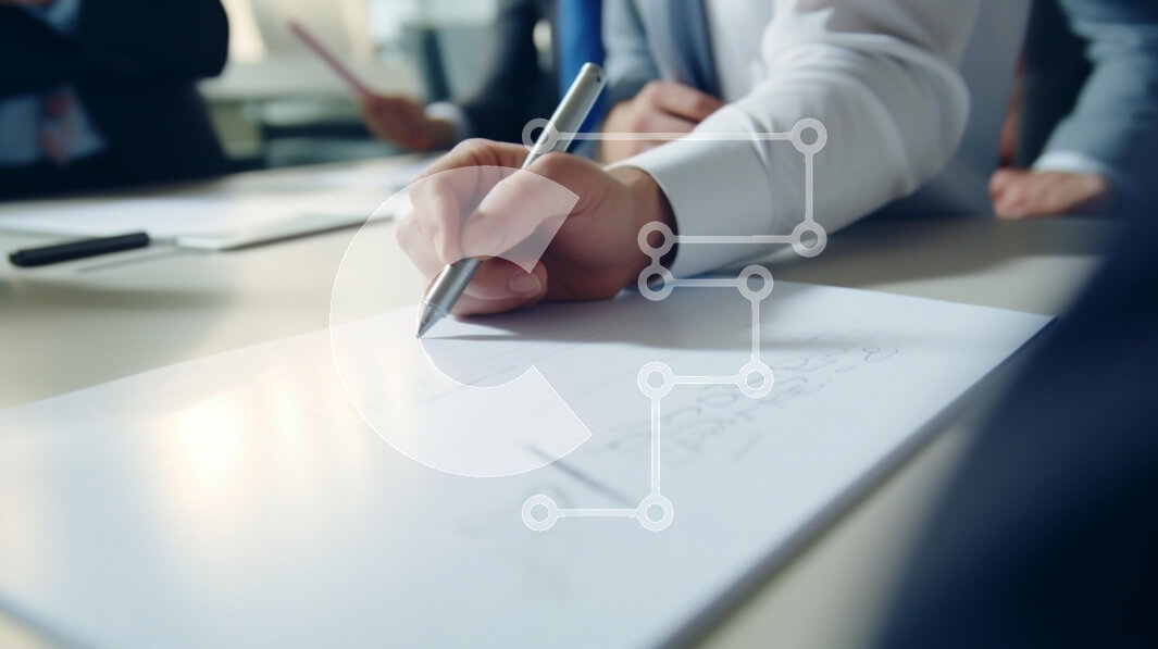 Intra Συλλεκτικό Ξύλινο Παζλ Plywood  4mm - Κοντινό πλάνο της επιχειρηματικής γραφής σε μια συνάντηση Σε Ξύλινο Κουτί - Διαστάσεις Puzzle: 10x10 cm – 25 κομμάτια