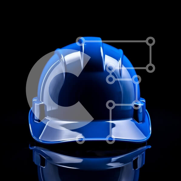 Intra Συλλεκτικό Ξύλινο Παζλ Plywood  4mm - Μπλε σκληρό καπέλο σε μαύρο φόντο Σε Ξύλινο Κουτί - Διαστάσεις Puzzle: 10x10 cm – 25 κομμάτια