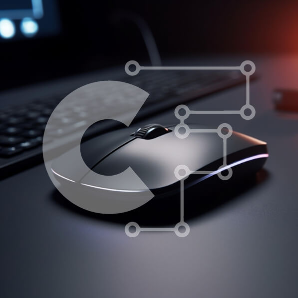 Intra Συλλεκτικό Ξύλινο Παζλ Plywood  4mm - Κομψό μαύρο ποντίκι υπολογιστή σε σκοτεινή επιφάνεια Σε Ξύλινο Κουτί - Διαστάσεις Puzzle: 10x10 cm – 25 κομμάτια