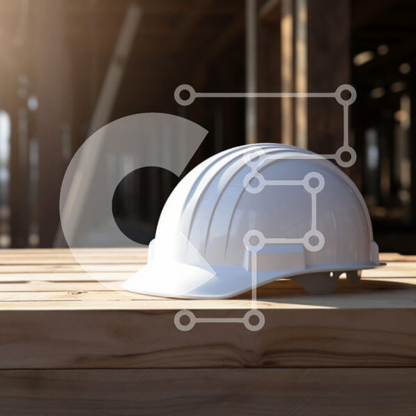 Intra Συλλεκτικό Ξύλινο Παζλ Plywood  4mm - Λευκό κράνος κατασκευής σε ξύλινη επιφάνεια Σε Ξύλινο Κουτί - Διαστάσεις Puzzle: 10x10 cm – 25 κομμάτια