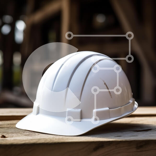 Intra Συλλεκτικό Ξύλινο Παζλ Plywood  4mm - Λευκό σκληρό καπέλο σε ξύλινη επιφάνεια Σε Ξύλινο Κουτί - Διαστάσεις Puzzle: 10x10 cm – 25 κομμάτια