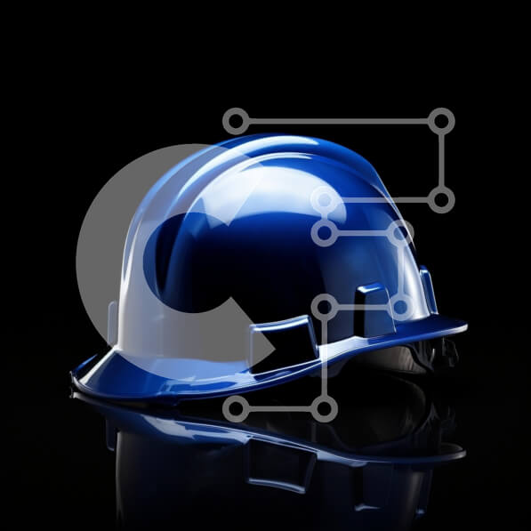 Intra Συλλεκτικό Ξύλινο Παζλ Plywood  4mm - Μπλε σκληρό καπέλο σε ανακλαστική επιφάνεια Σε Ξύλινο Κουτί - Διαστάσεις Puzzle: 10x10 cm – 25 κομμάτια