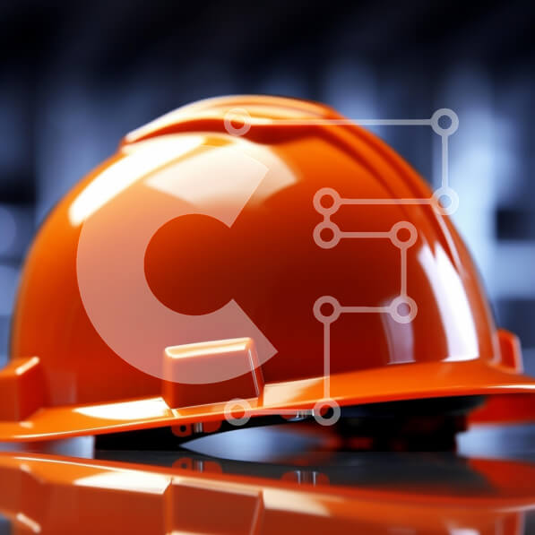 Intra Συλλεκτικό Ξύλινο Παζλ Plywood  4mm - Πορτοκαλί σκληρό καπέλο σε ανακλαστική επιφάνεια Σε Ξύλινο Κουτί - Διαστάσεις Puzzle: 10x10 cm – 25 κομμάτια