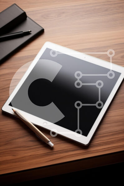 Intra Συλλεκτικό Ξύλινο Παζλ Plywood  4mm - Μοντέρνα ταμπλέτα και στυλό σε ξύλινο γραφείο Σε Ξύλινο Κουτί - Διαστάσεις Puzzle: 10x10 cm – 25 κομμάτια