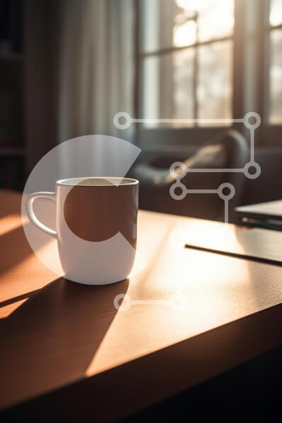 Intra Συλλεκτικό Ξύλινο Παζλ Plywood  4mm - Άνετη σκηνή εσωτερικού χώρου με κούπα και φως του ήλιου Σε Ξύλινο Κουτί - Διαστάσεις Puzzle: 10x10 cm – 25 κομμάτια