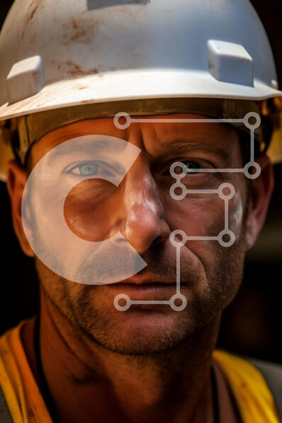 Intra Συλλεκτικό Ξύλινο Παζλ Plywood  4mm - Πορτρέτο εργάτη οικοδομών Σε Ξύλινο Κουτί - Διαστάσεις Puzzle: 10x10 cm – 25 κομμάτια