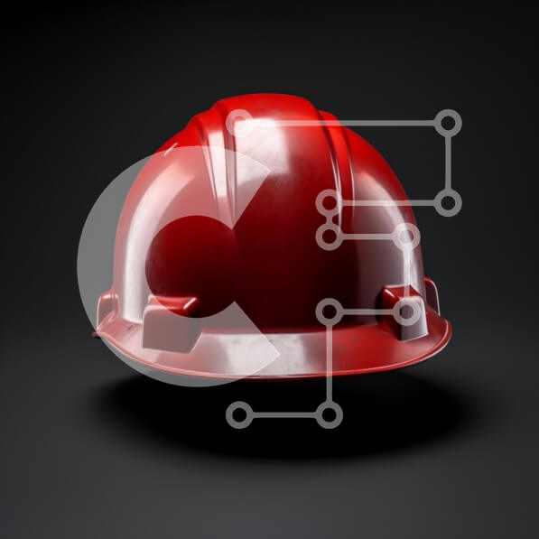 Intra Συλλεκτικό Ξύλινο Παζλ Plywood  4mm - Κόκκινο σκληρό καπέλο σε σκούρο φόντο Σε Ξύλινο Κουτί - Διαστάσεις: 10x10 cm – 25 κομμάτια