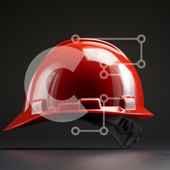 Intra Συλλεκτικό Ξύλινο Παζλ Plywood  4mm - Κόκκινο σκληρό καπέλο σε σκούρο φόντο Σε Ξύλινο Κουτί - Διαστάσεις Puzzle: 10x10 cm – 25 κομμάτια