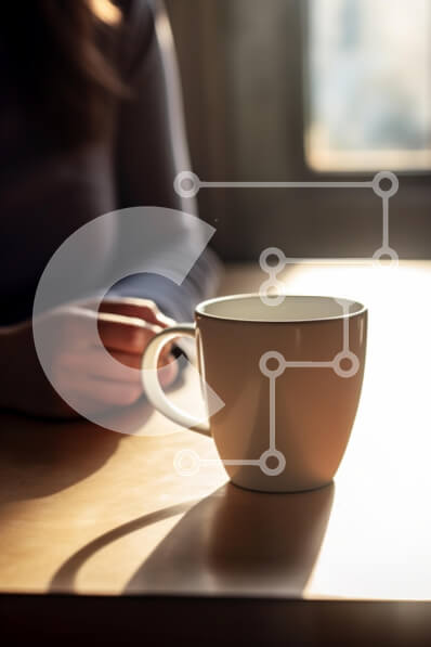 Intra Συλλεκτικό Ξύλινο Παζλ Plywood  4mm - Μια ζεστή στιγμή καφέ Σε Ξύλινο Κουτί - Διαστάσεις: 10x10 cm – 25 κομμάτια