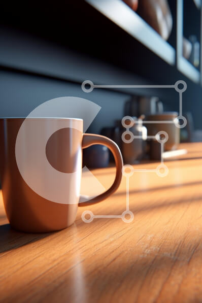 Intra Συλλεκτικό Ξύλινο Παζλ Plywood  4mm - Χάλκινη κούπα σε ξύλινο τραπέζι Σε Ξύλινο Κουτί - Διαστάσεις Puzzle: 10x10 cm – 25 κομμάτια