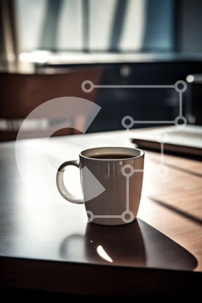 Σετ των 2 Intra Συλλεκτικό Ξύλινο Παζλ Plywood  4mm - Κούπα καφέ σε ξύλινο τραπέζι Σε Ξύλινο Κουτί - Διαστάσεις: 10x10 cm – 25 κομμάτια