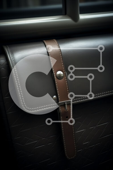 Intra Συλλεκτικό Ξύλινο Παζλ Plywood  4mm - Κομψή δερμάτινη τσάντα με γκρι πτερύγιο και καφέ λουράκι Σε Ξύλινο Κουτί - Διαστάσεις: 10x10 cm – 25 κομμάτια