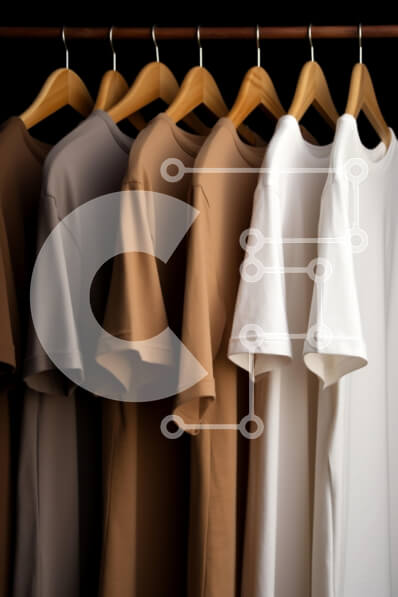 Intra Συλλεκτικό Ξύλινο Παζλ Plywood  4mm - Τακτοποιημένα T-Shirts σε διάφορες αποχρώσεις Σε Ξύλινο Κουτί - Διαστάσεις Puzzle: 10x10 cm – 25 κομμάτια