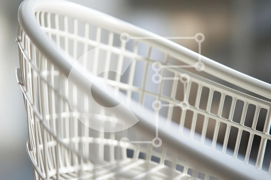 Intra Συλλεκτικό Ξύλινο Παζλ Plywood  4mm - Κοντινό πλάνο ενός λευκού πλαστικού καλαθιού πλυντηρίων Σε Ξύλινο Κουτί - Διαστάσεις: 10x10 cm – 25 κομμάτια