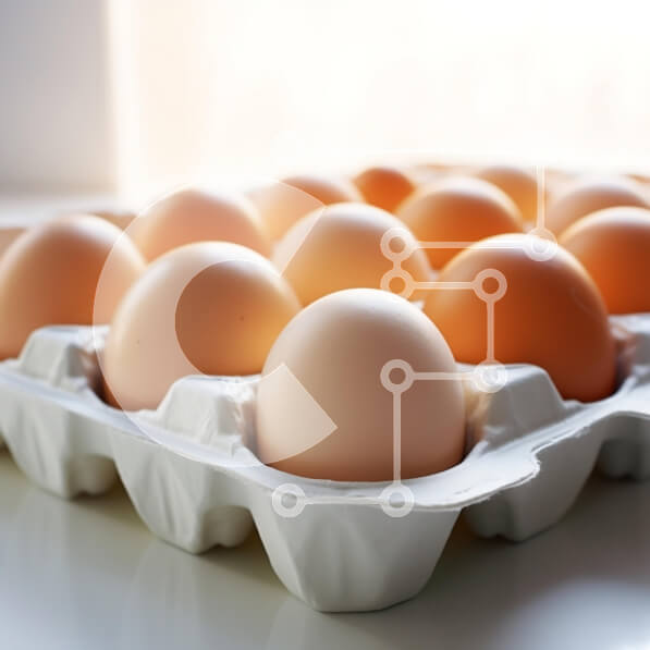 Σετ των 2 Intra Συλλεκτικό Ξύλινο Παζλ Plywood  4mm - Φρέσκα αυγά σε χαρτοκιβώτιο Σε Ξύλινο Κουτί - Διαστάσεις: 10x10 cm – 25 κομμάτια