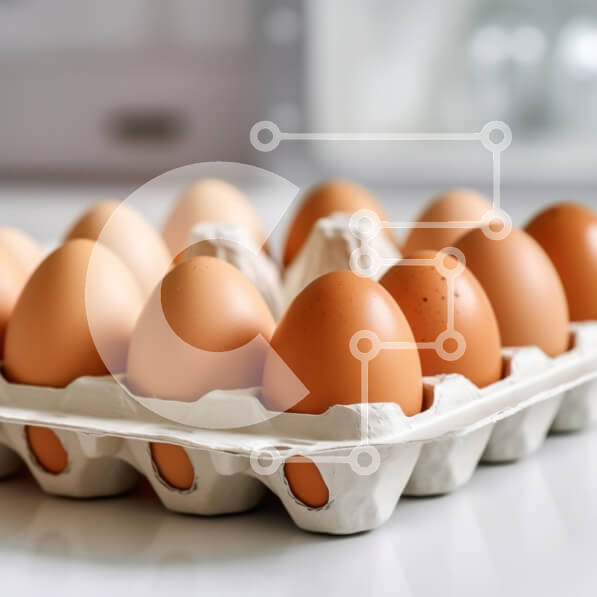 Σετ των 2 Intra Συλλεκτικό Ξύλινο Παζλ Plywood  4mm - Φρέσκα καφέ αυγά σε χαρτοκιβώτιο Σε Ξύλινο Κουτί - Διαστάσεις: 10x10 cm – 25 κομμάτια